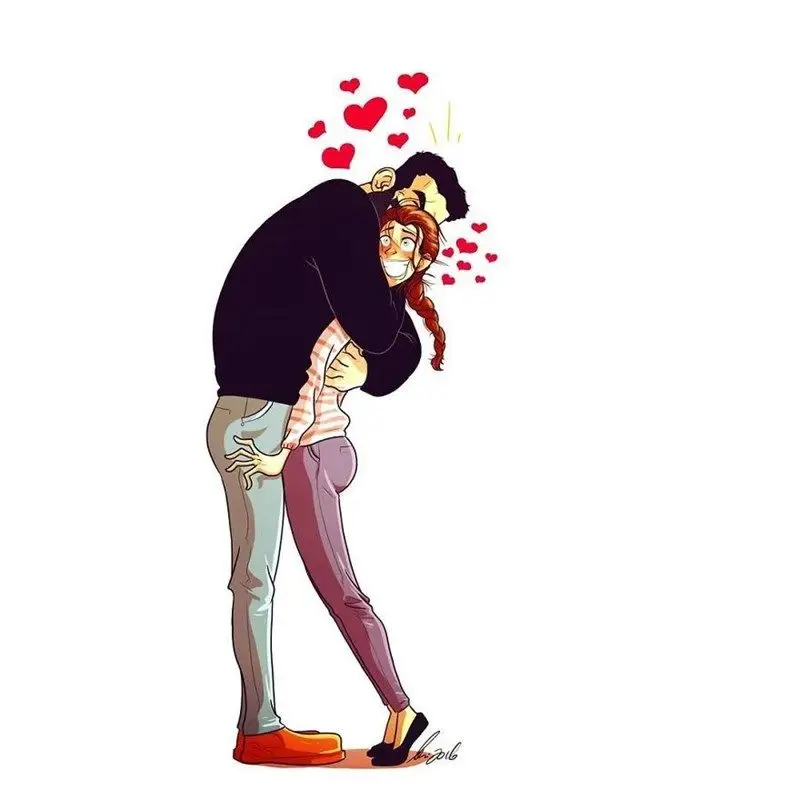 cartoon couple dp for whatsapp